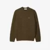Thick Carded Wool Crew Neck Sweater
