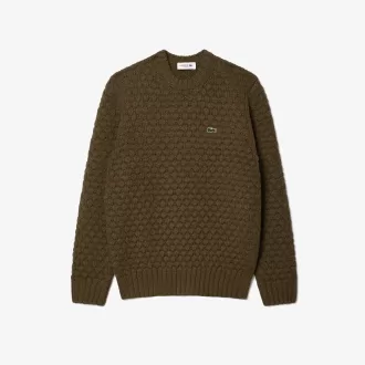 Thick Carded Wool Crew Neck Sweater