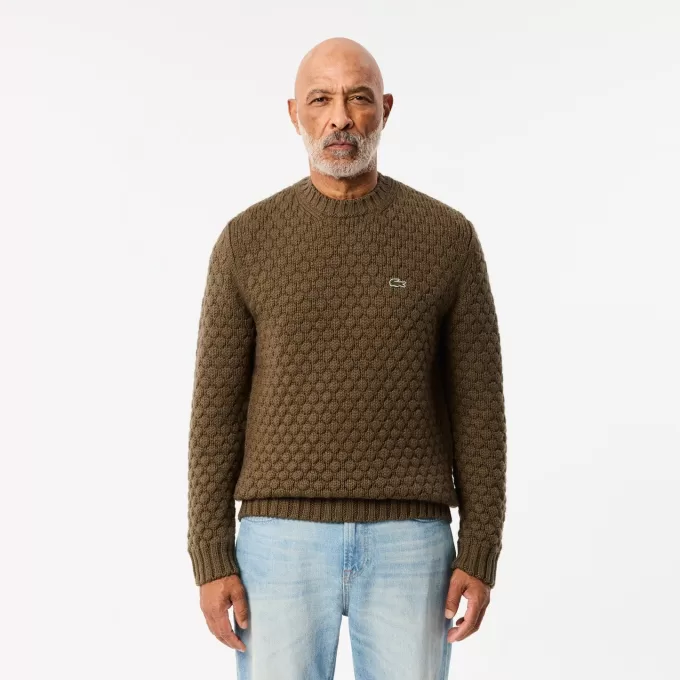 Thick Carded Wool Crew Neck Sweater