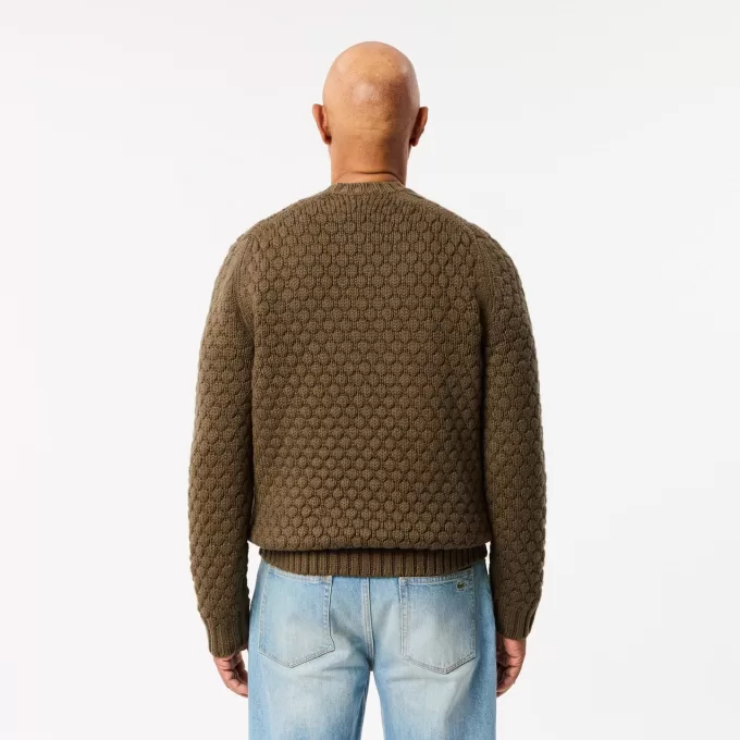 Thick Carded Wool Crew Neck Sweater