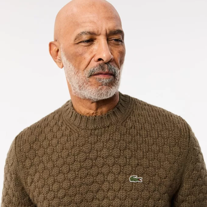 Thick Carded Wool Crew Neck Sweater