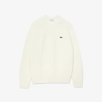 Thick Carded Wool Crew Neck Sweater