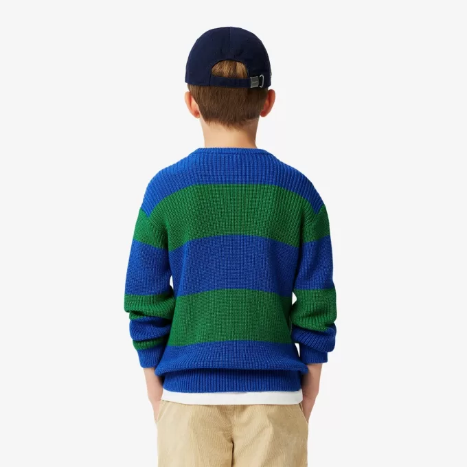 Two Tone Striped Cotton Sweater