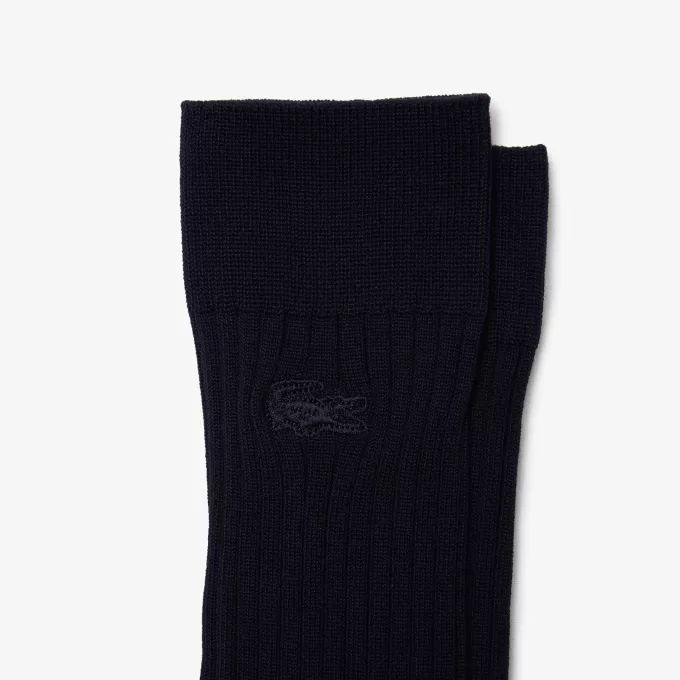 Unisex High-Cut Ribbed Cotton Socks Two-Pack