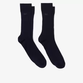 Unisex High-Cut Ribbed Cotton Socks Two-Pack