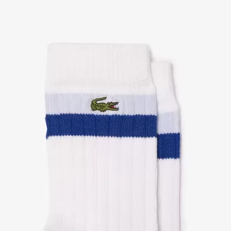 Unisex High-Cut Striped Ribbed Cotton Socks Two-Pack
