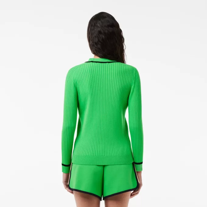 V Neck 3D Rib Knit Cardigan