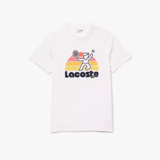Washed Effect Tennis Print T-shirt
