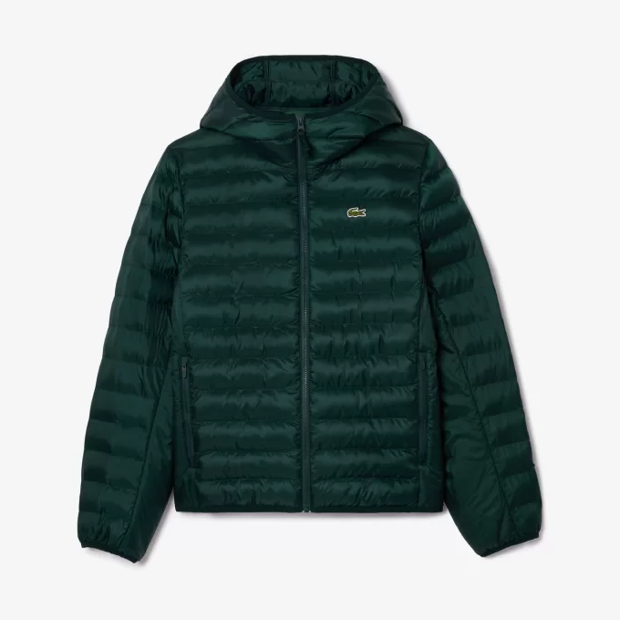 Water Repellent Quilted Hooded Puffed Jacket