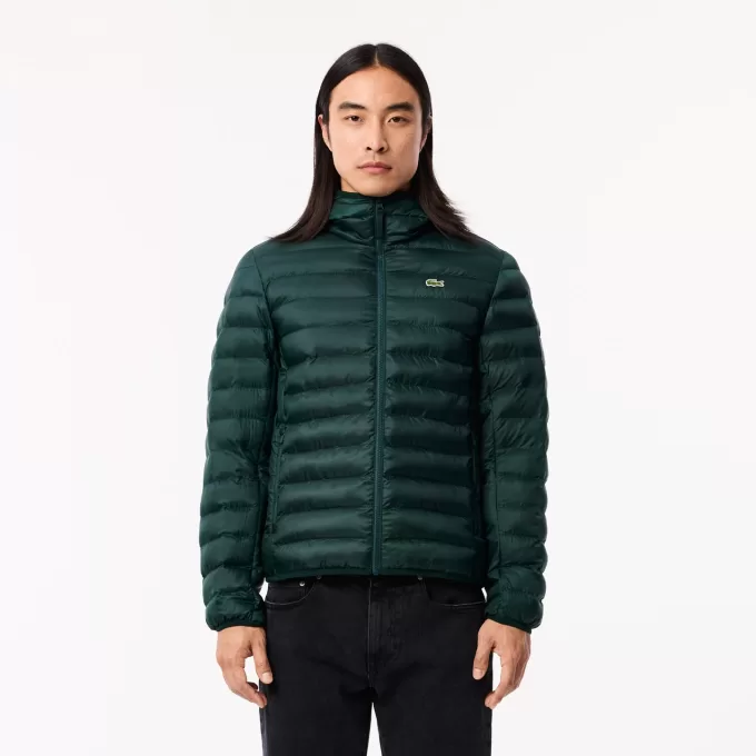 Water Repellent Quilted Hooded Puffed Jacket