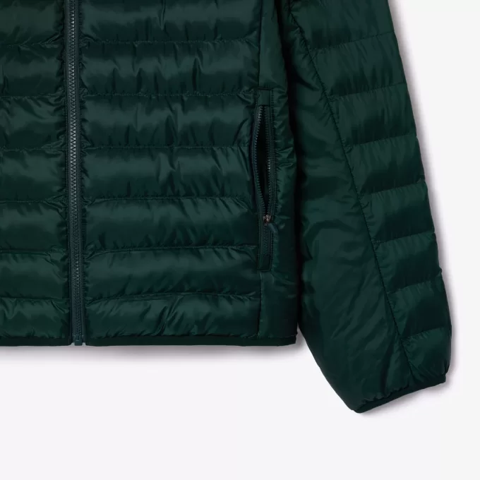 Water Repellent Quilted Hooded Puffed Jacket