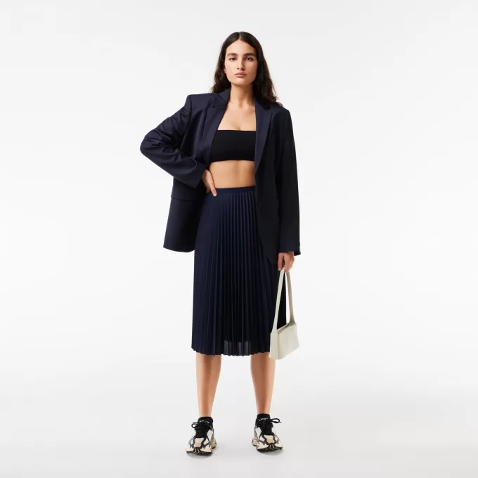 Women’s Elasticized Waist Flowing Pleated Skirt