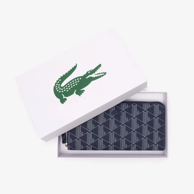 Women’s Lacoste Monogram Print Zip Wallet