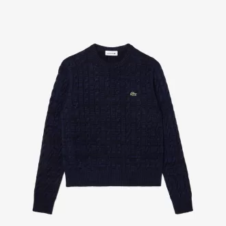 Wool/Cotton Blend Cable Knit Sweater
