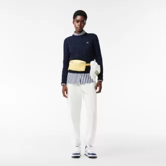 Wool/Cotton Blend Cable Knit Sweater