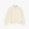 Zip Neck Pearl Rib Wool Sweater