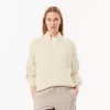 Zip Neck Pearl Rib Wool Sweater