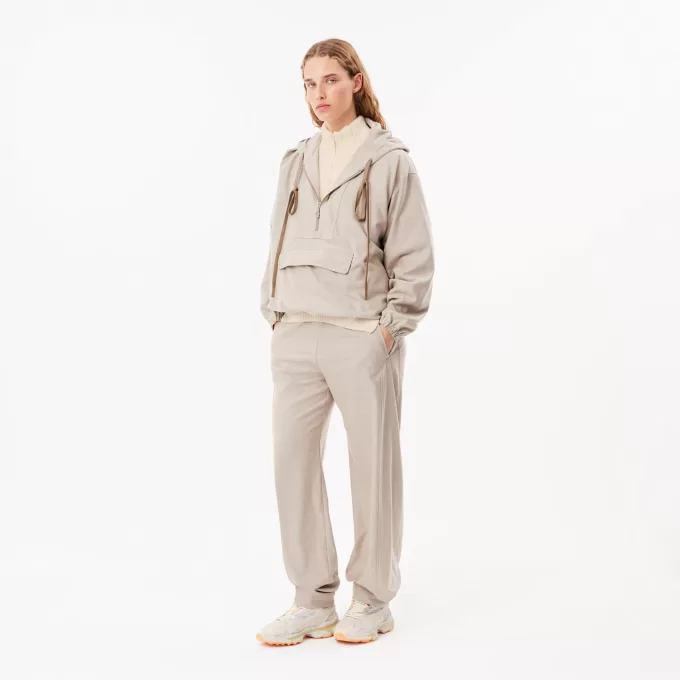 Zip Neck Pearl Rib Wool Sweater