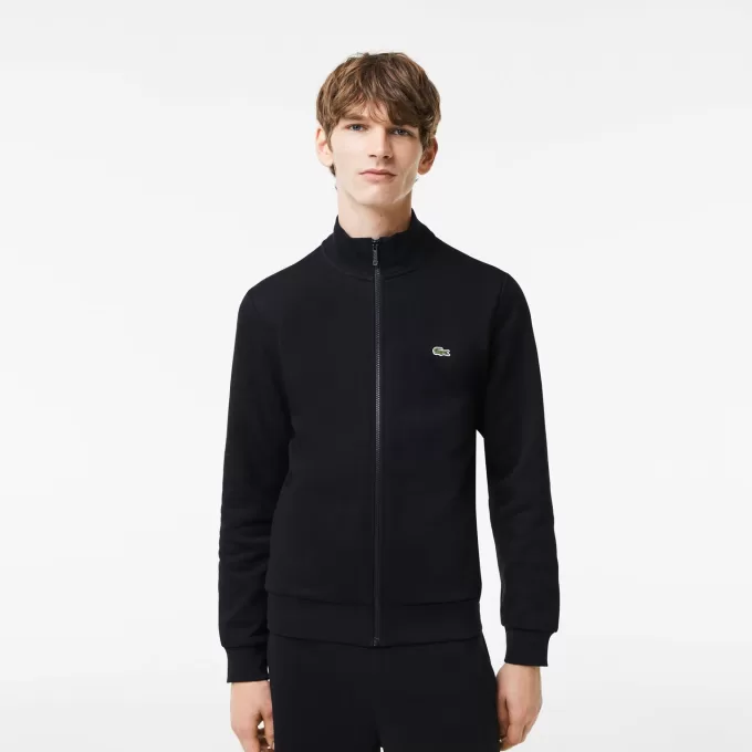 Zip-Up High Neck Fleece Sweatshirt