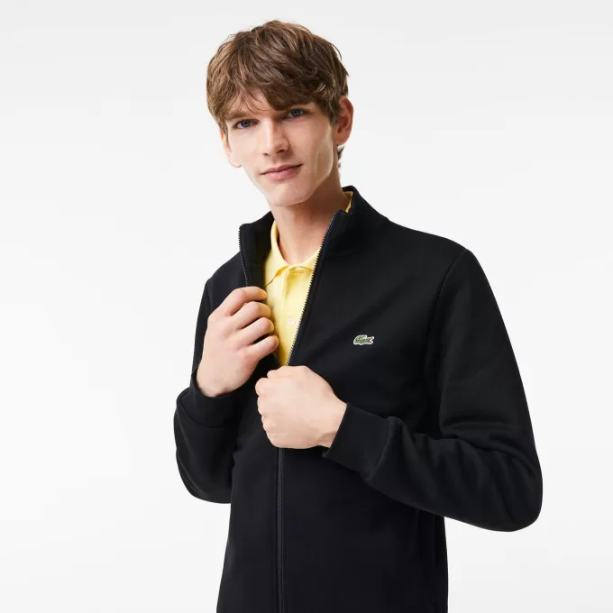 Zip-Up High Neck Fleece Sweatshirt