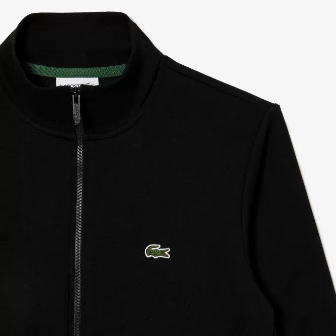 Zip-Up High Neck Fleece Sweatshirt