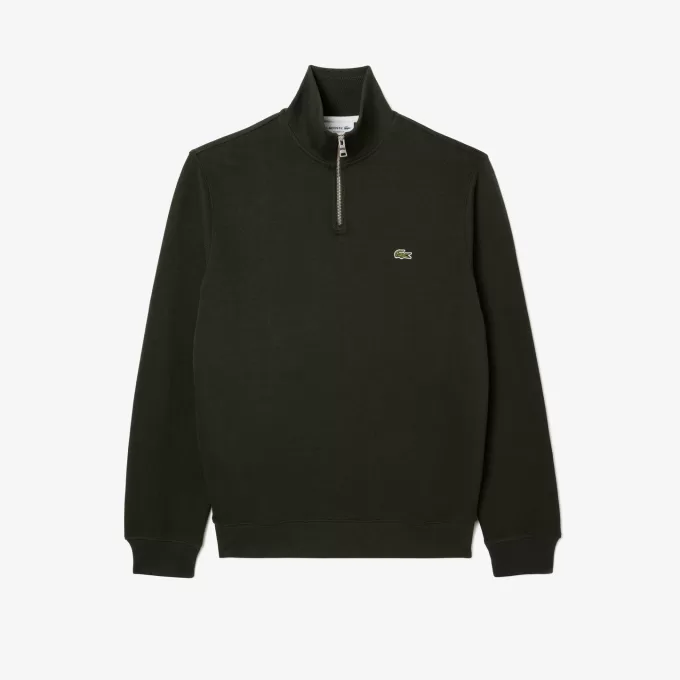 Zip-Up High Neck Interlock Sweatshirt