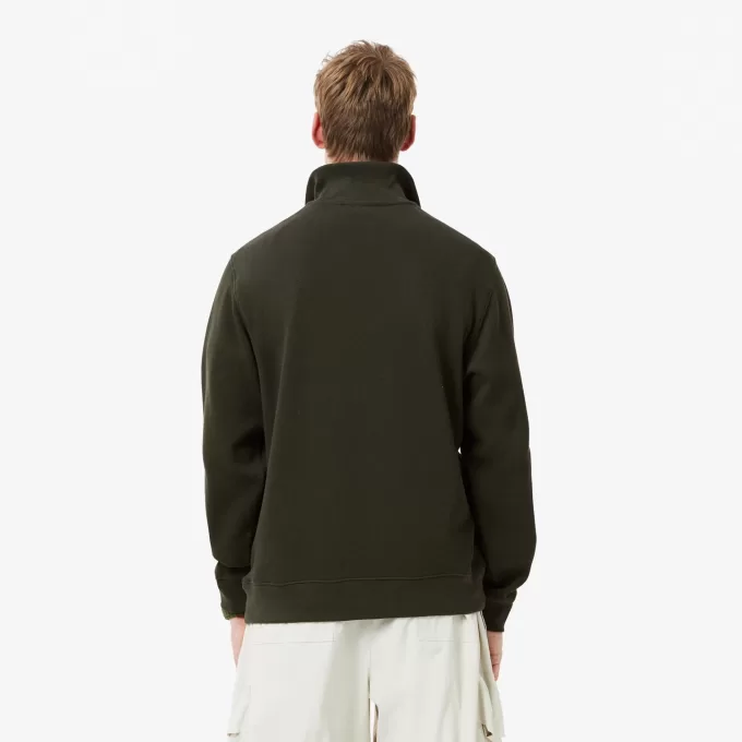 Zip-Up High Neck Interlock Sweatshirt