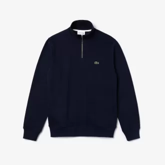 Zip-Up High Neck Interlock Sweatshirt