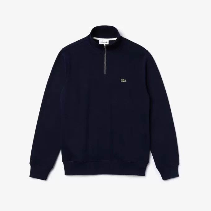Zip-Up High Neck Interlock Sweatshirt