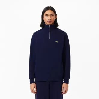 Zip-Up High Neck Interlock Sweatshirt