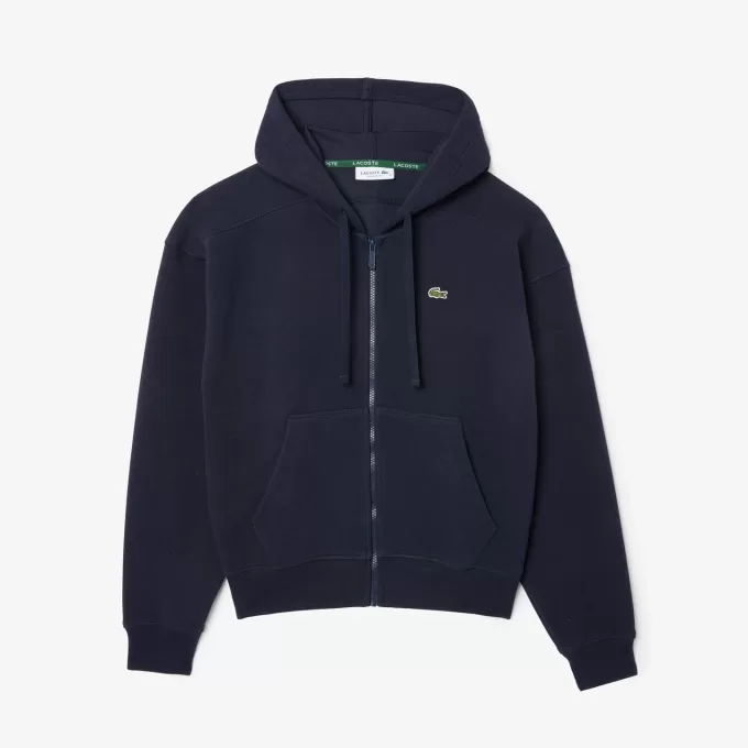 Zip-Up Piqué Hoodie